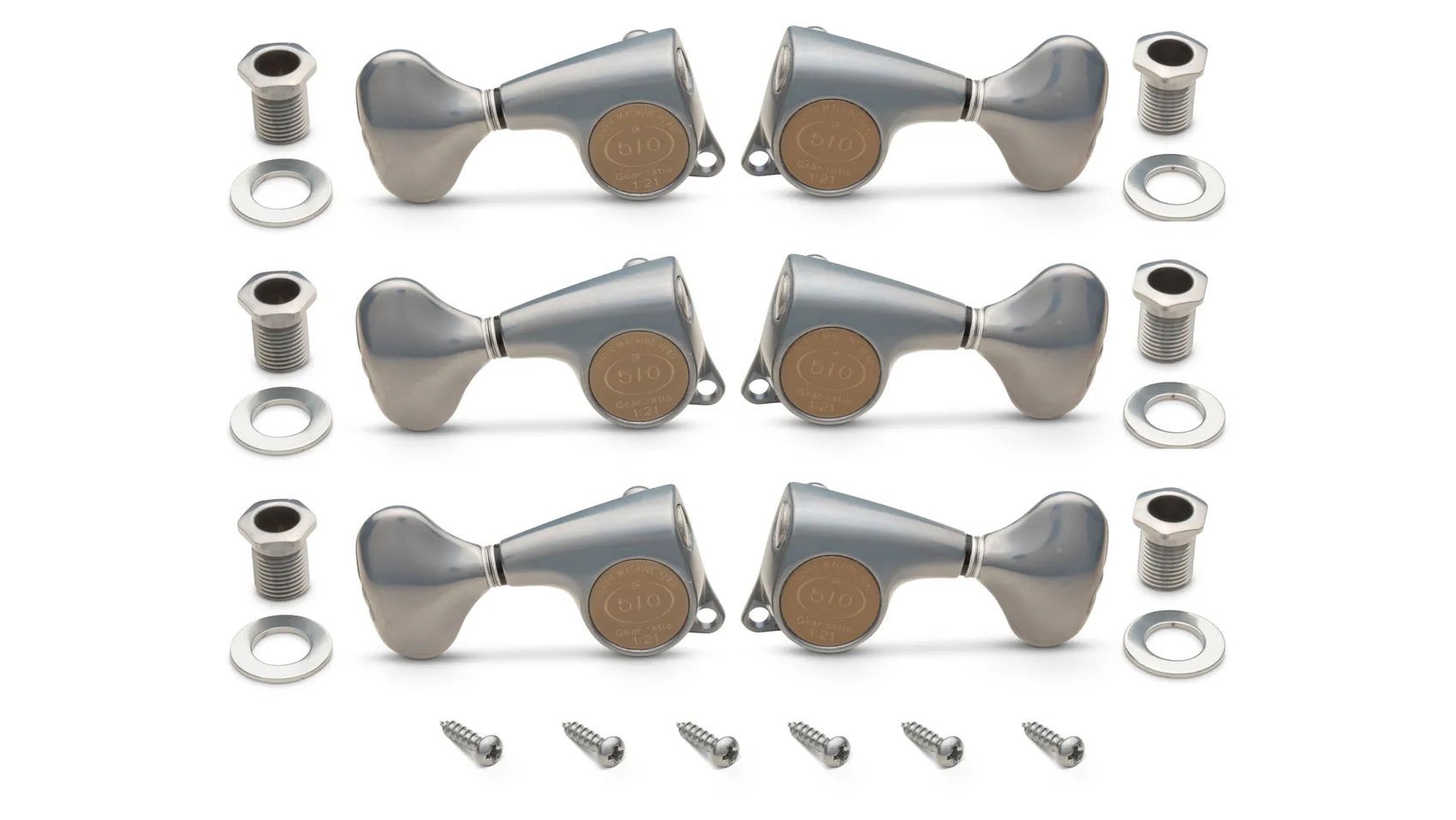 Gotoh Guitar Tuners 1:21 - 6-String, Antique Chrome | Taylor Guitars
