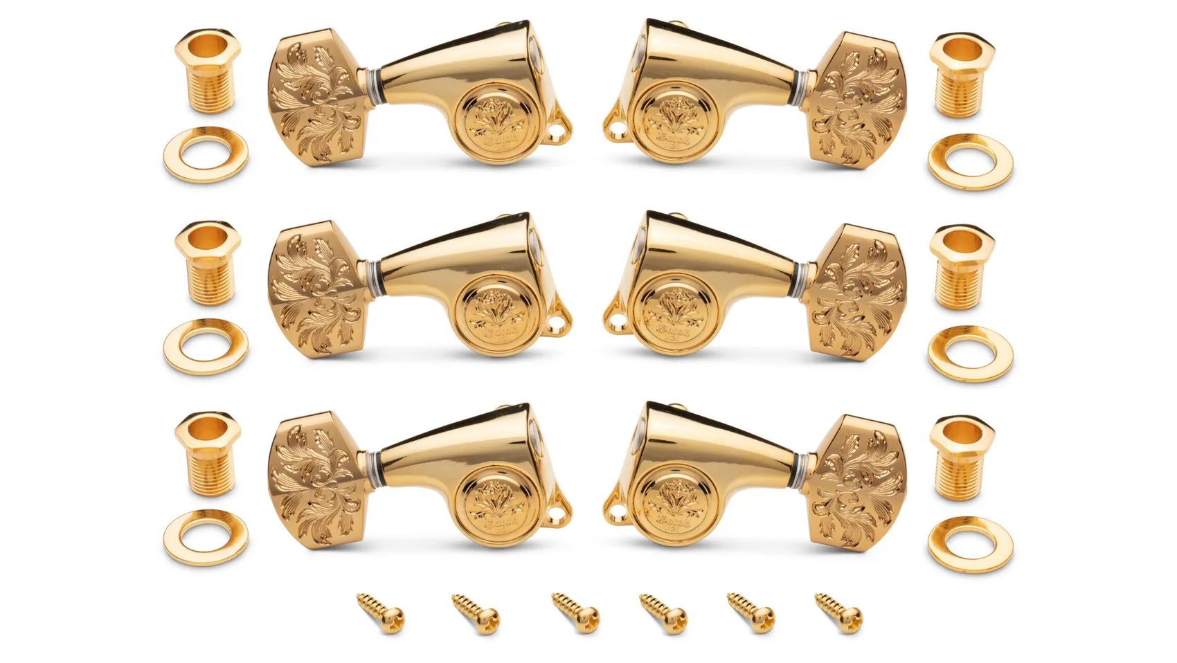 Gotoh Luxury Guitar Tuners 1:21 - 6-String, Polished Gold | Taylor