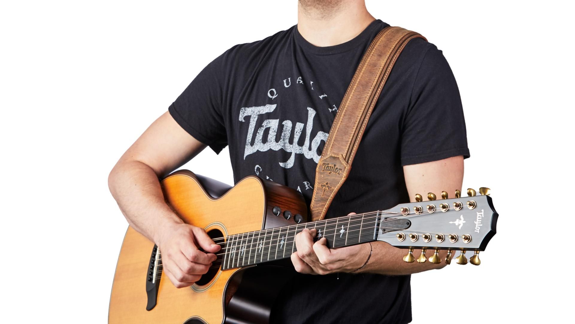 Taylor Wings Guitar Strap Dark Brown Leather Taylor Guitars