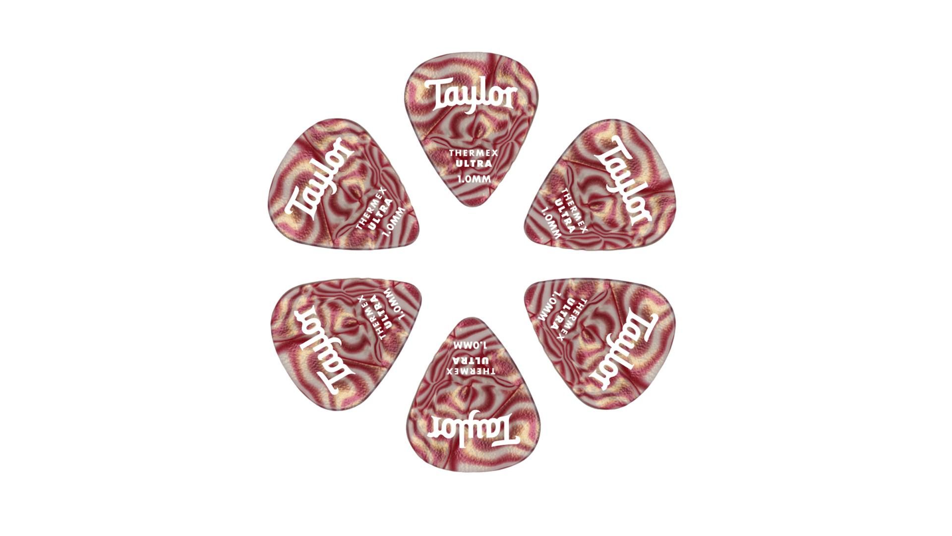 Taylor Premium 351 Thermex Ultra Guitar Picks Ruby Swirl 6 Pack