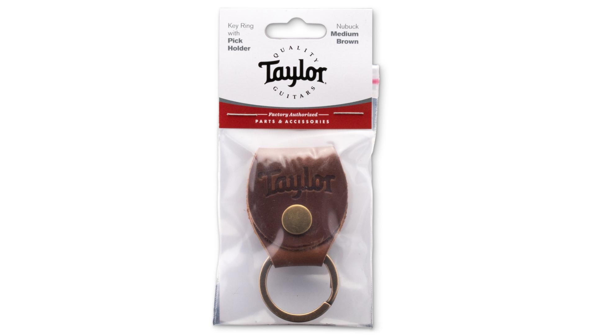 Taylor Key Ring W/Pick Holder, Brown Leather | Taylor Guitars Taylor Key Ring W/Pick Holder, Brown Leather | Taylor Guitars