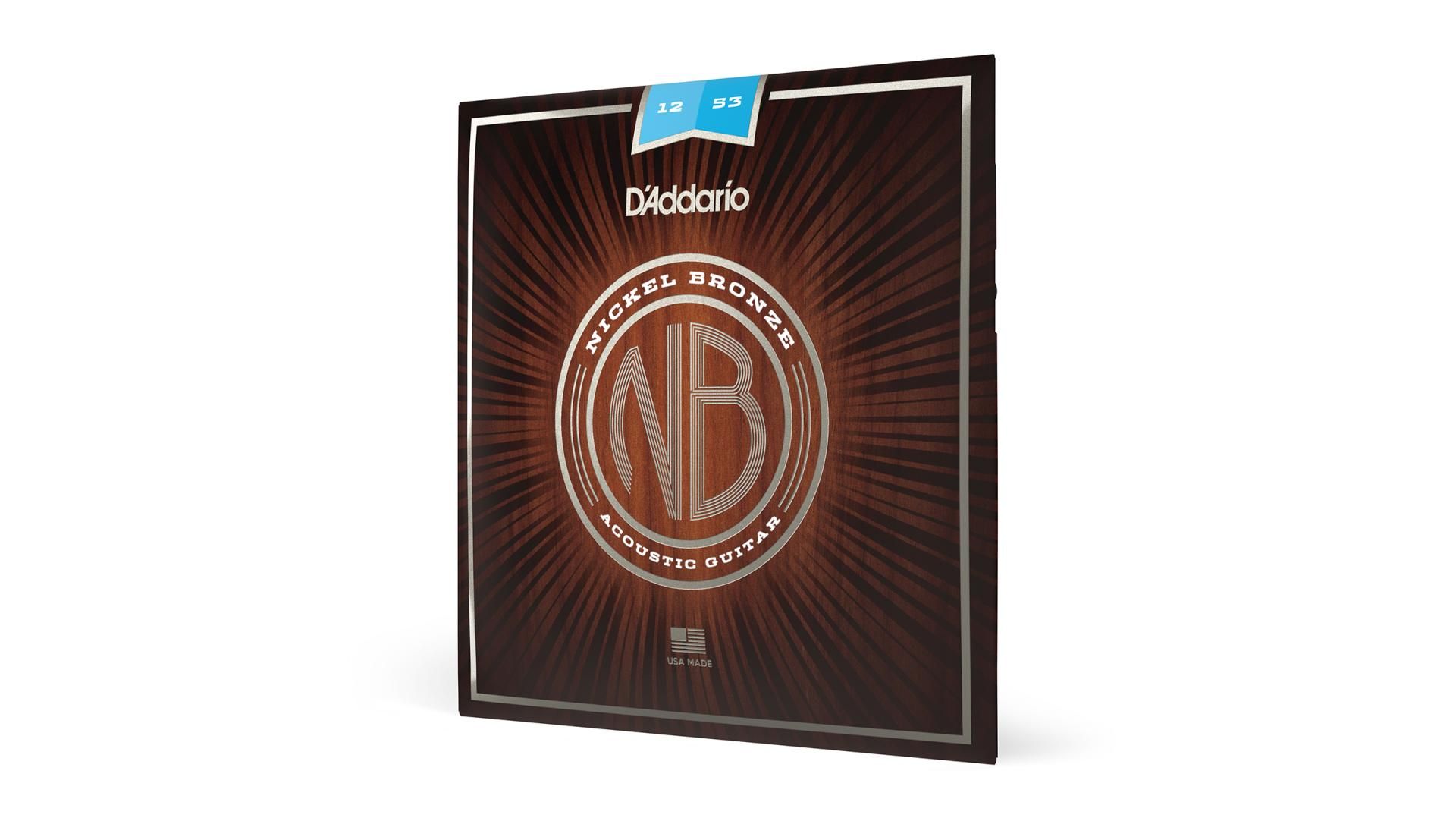 D Addario NB1253 Nickel Bronze Acoustic Guitar Strings Light 12 53
