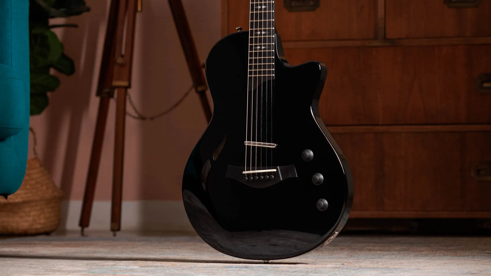 T5z Pro, Black Shamel Ash Acoustic Guitar | Taylor Guitars