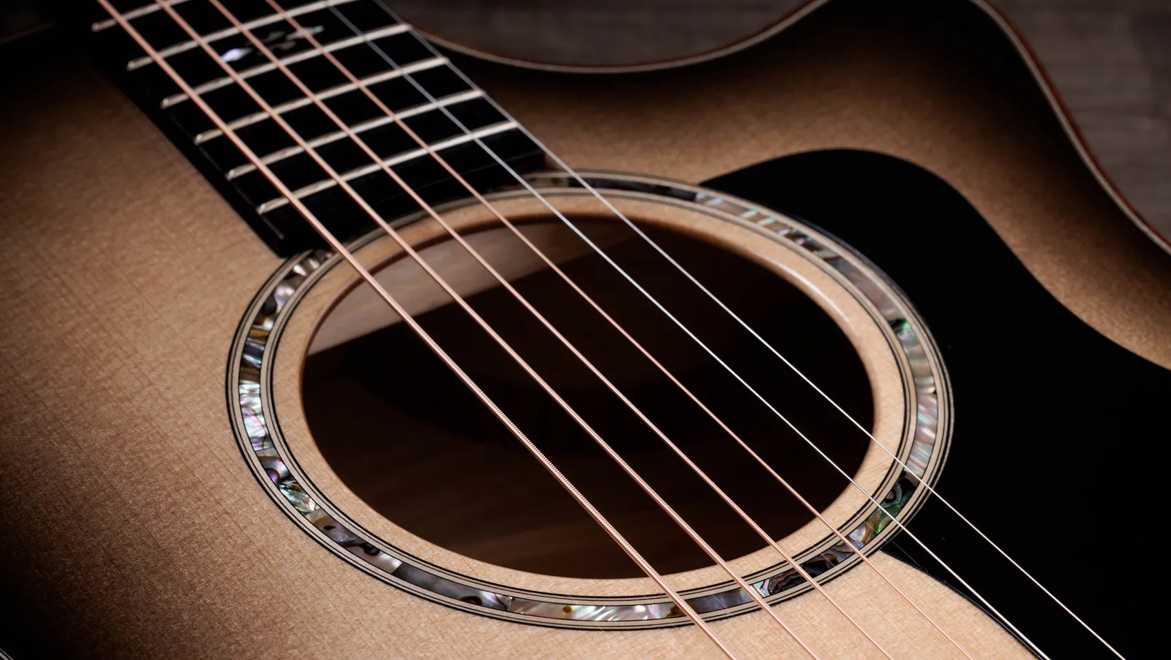614ce Charcoal Edgeburst Special Edition Big Leaf Maple Acoustic