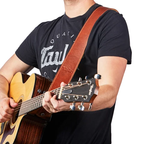Taylor 2.5" Leather Guitar Strap - Suede Back