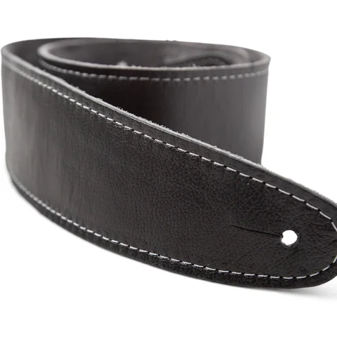 Taylor 2.5" Black Leather Guitar Strap - Black, Suede Back