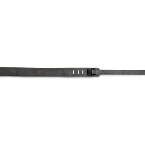 Taylor 2.5" Black Leather Guitar Strap - Black, Suede Back