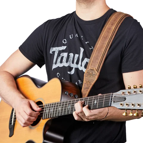 Taylor Wings Distressed Leather Guitar Strap