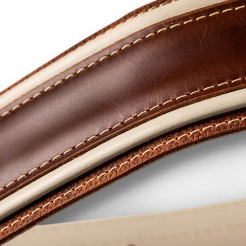 Taylor Element 2.5" Leather Guitar Strap - Brown/Cream