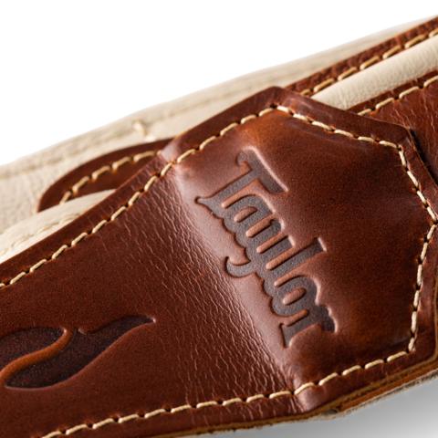 Taylor Element 2.5" Leather Guitar Strap - Brown/Cream