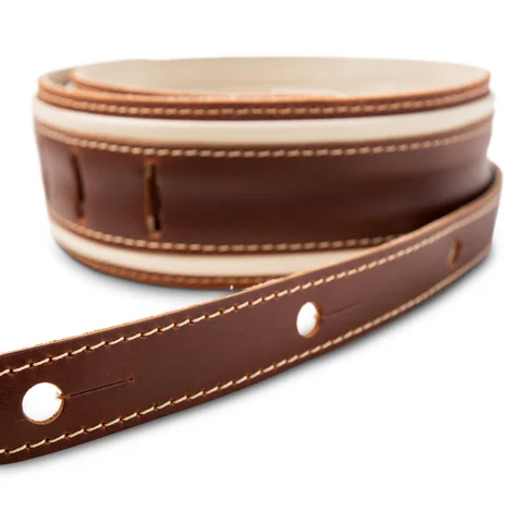 Taylor Element 2.5" Leather Guitar Strap - Brown/Cream