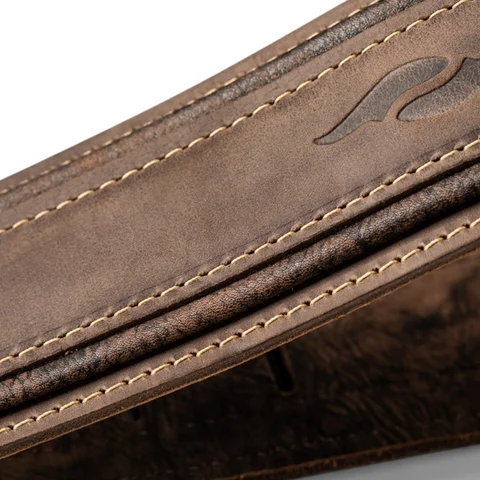 Taylor Element Distressed Leather Guitar Strap - Dark Brown