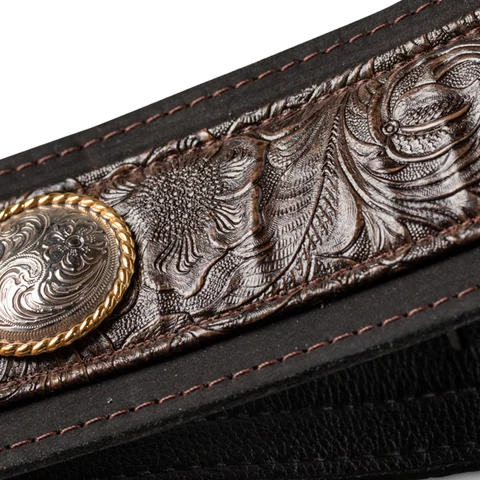 Taylor Grand Pacific 3" Nickel Concho Leather Strap