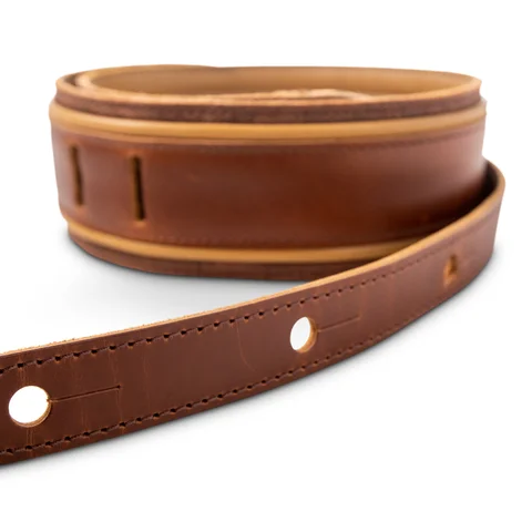 Taylor Spring Vine 2.5" Leather Guitar Strap - Medium Brown
