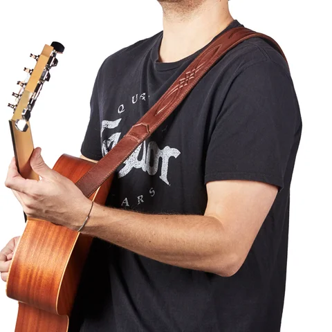 Taylor 2" Vegan Leather Guitar Strap - Medium Brown