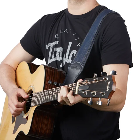 Taylor Blue Denim 2.5" Guitar Strap - Navy Edge