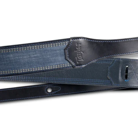 Taylor Blue Denim 2.5" Guitar Strap - Navy Edge
