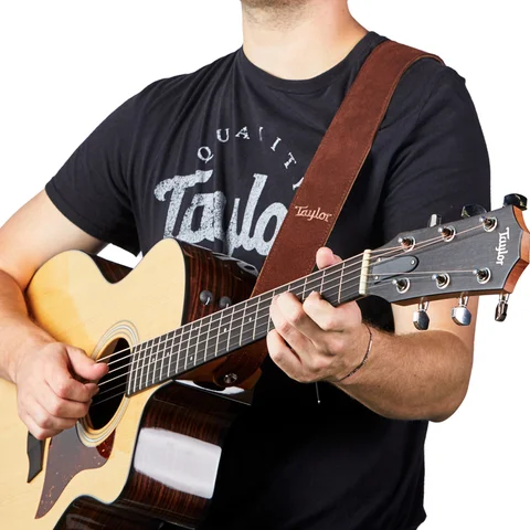 Taylor 2.5" Embroidered Suede Guitar Strap