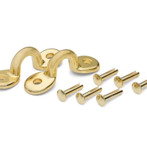 Taylor Brown Hardshell Case Handle Stays with Rivets, Gold