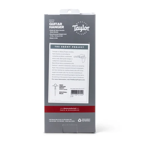 Taylor Nouveau Guitar Hanger - Ebony, Acrylic Inlay