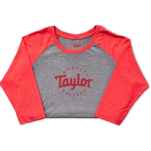 Taylor Ladies Baseball T, Grey Red/Frost Grey