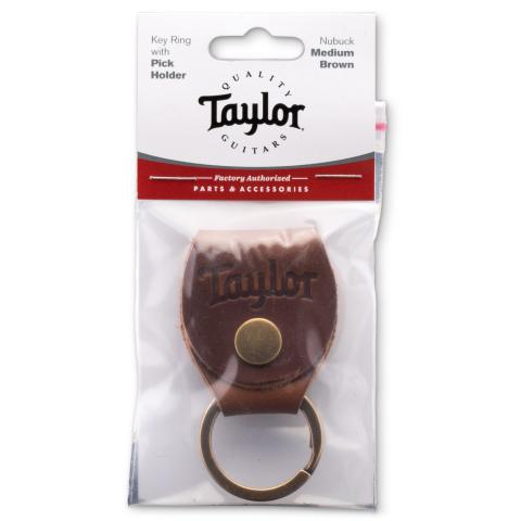 Taylor Key Ring W/Pick Holder, Brown Leather