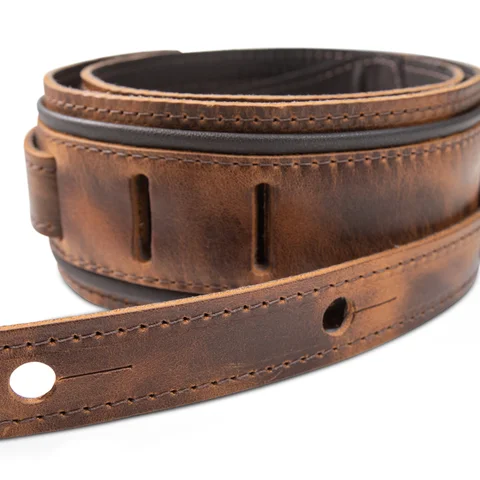 Taylor Fountain Strap, Leather, 2.5", Weathered Brn