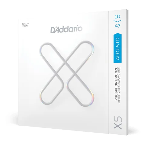 D'Addario 10-47 Light, XS Phosphor Bronze Coated 12-String Acoustic Guitar Strings