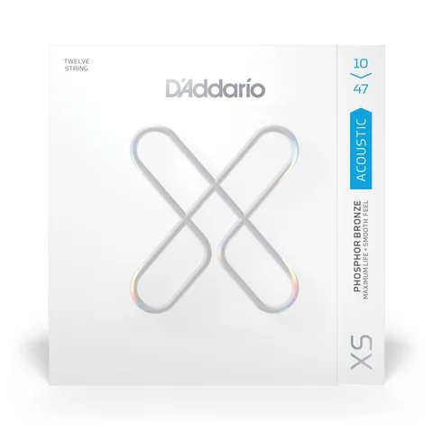 D'Addario 10-47 Light, XS Phosphor Bronze Coated 12-String Acoustic Guitar Strings