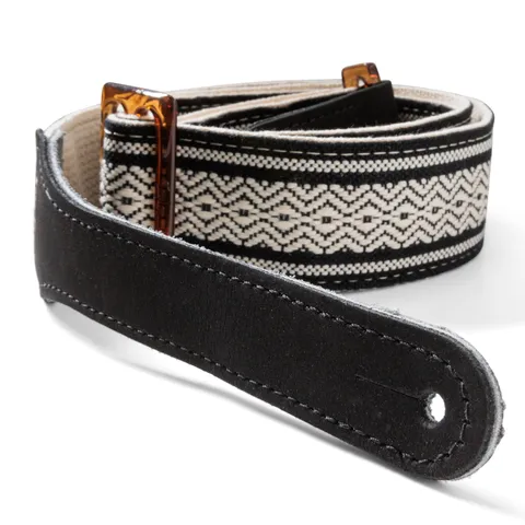 Taylor 2" Academy Amber Buckle Jacquard Cotton Strap - Black