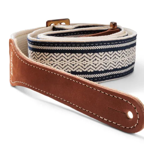 Taylor 2" Academy Amber Buckle Jacquard Cotton Strap - Blue