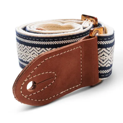 Taylor 2" Academy Amber Buckle Jacquard Cotton Strap - Blue
