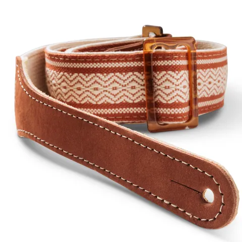 Taylor 2" Academy Amber Buckle Jacquard Cotton Strap - Brown