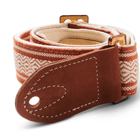 Taylor 2" Academy Amber Buckle Jacquard Cotton Strap - Brown