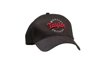 black cap red logo front