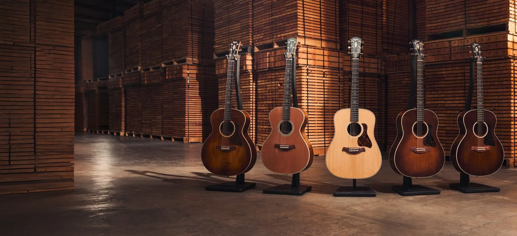 Benchmark Custom guitars in the Taylor wood store