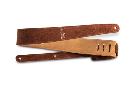 2.5 Embroidered Suede Guitar Strap Brown