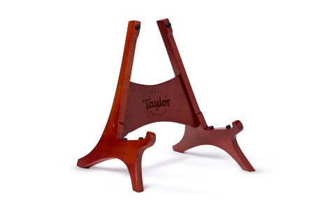 dark finish wood guitar stand